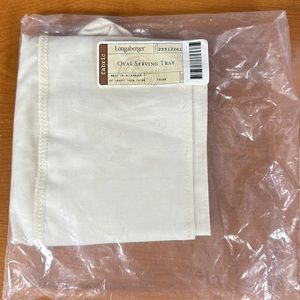 Longaberger oval serving tray liner. NWT. cream